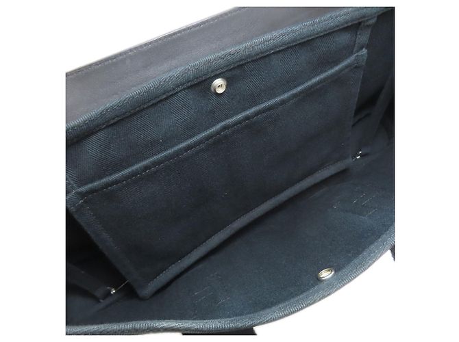 Hermès Valparaiso Long MM Canvas Handtasche Schwarz - Ansicht 5