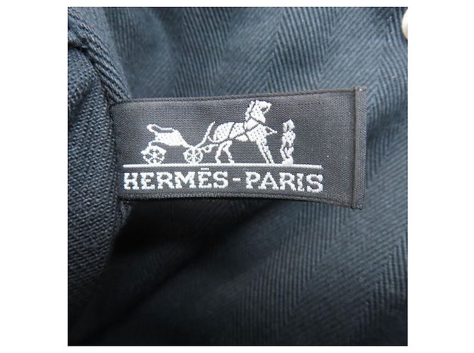 Hermès Valparaiso Long MM Canvas Handtasche Schwarz - Ansicht 6