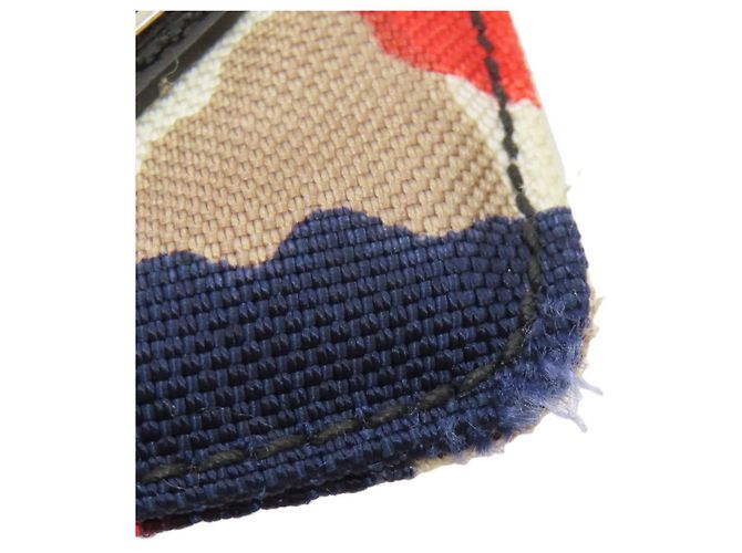 Borsa a spalla in tela con stampa camouflage Prada Rosso Beige Blu navy - vista 13
