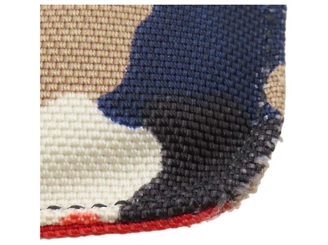 Borsa a spalla in tela con stampa camouflage Prada Rosso Beige Blu navy - vista 15