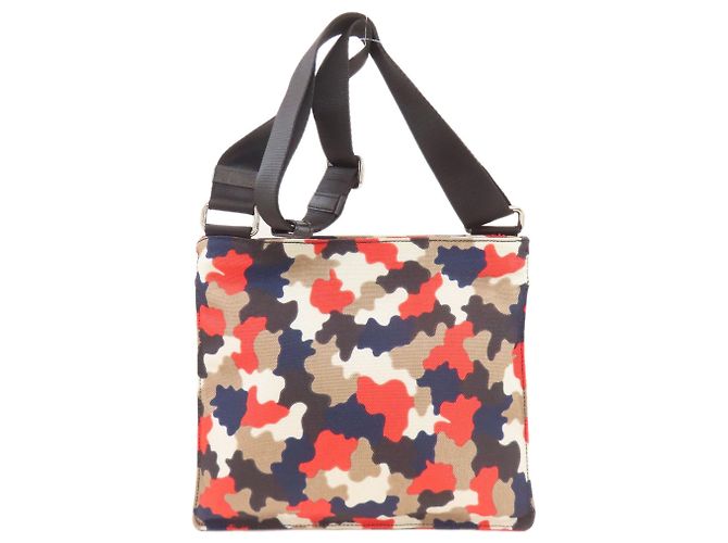 Borsa a spalla in tela con stampa camouflage Prada Rosso Beige Blu navy - vista 2