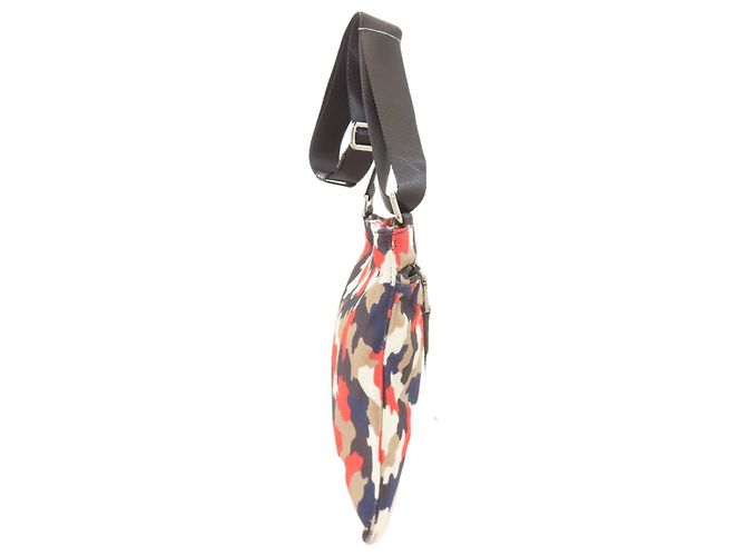 Borsa a spalla in tela con stampa camouflage Prada Rosso Beige Blu navy - vista 3