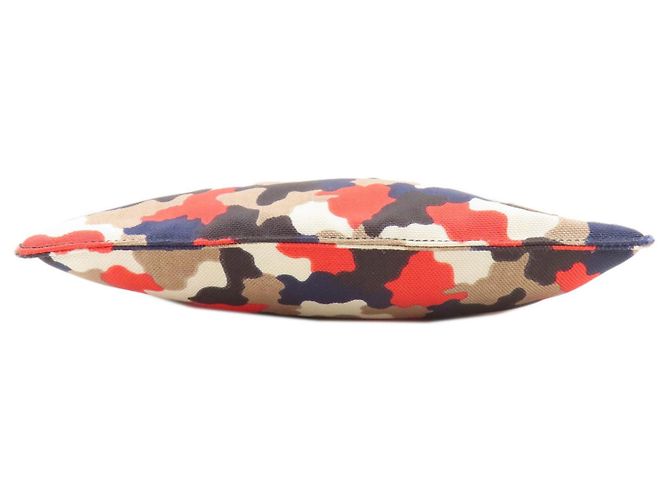 Borsa a spalla in tela con stampa camouflage Prada Rosso Beige Blu navy - vista 4