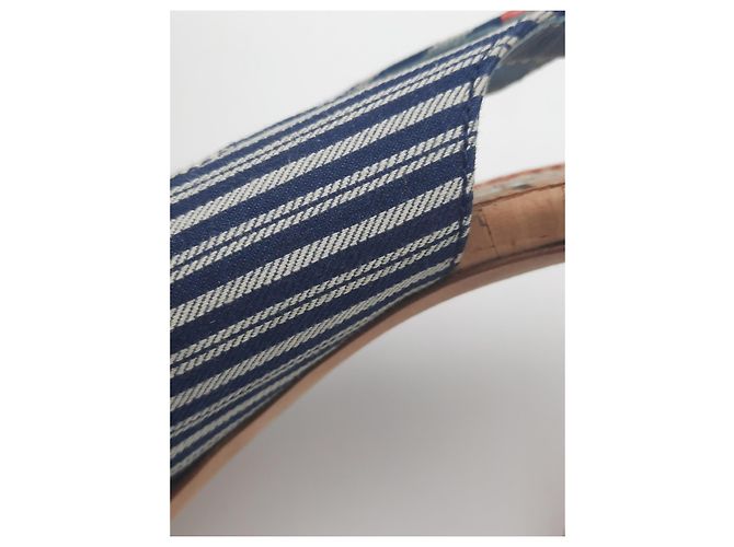 Décolleté Chanel Blu in Tessuto - vista 15