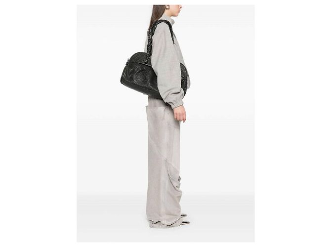 Borsa a spalla in pelle grigio scuro Chanel - Anni 2000 Bordò - vista 2