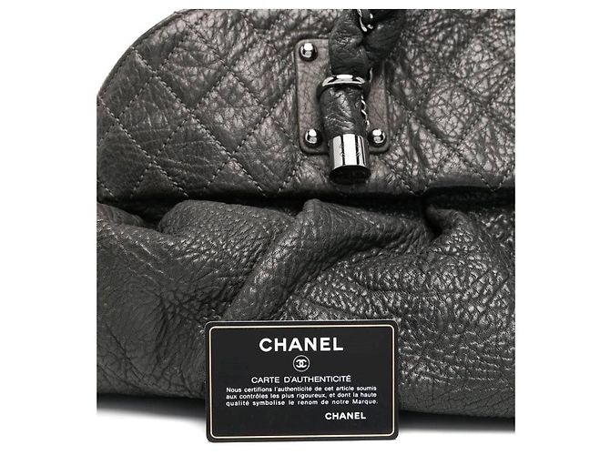 Borsa a spalla in pelle grigio scuro Chanel - Anni 2000 Bordò - vista 6