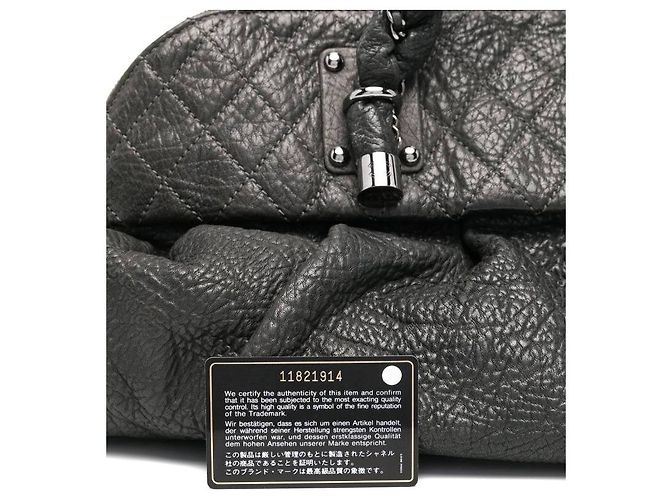 Borsa a spalla in pelle grigio scuro Chanel - Anni 2000 Bordò - vista 7
