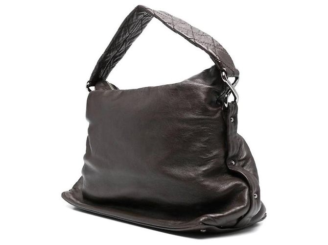 Sac à épaule en cuir marron Chanel - Années 2000 - vue 3