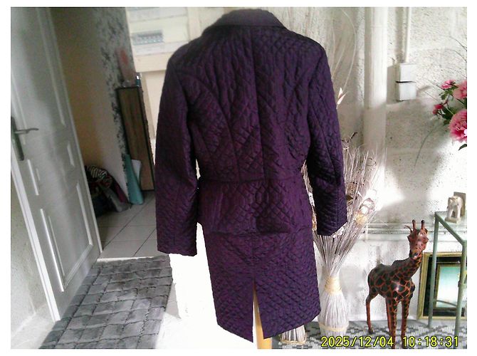 Autre Marque Traje de chaqueta y falda Strenesse púrpura acolchado Morado oscuro - vista 5