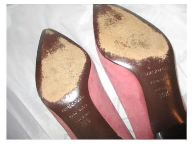 Sergio Rossi Heels Pink Deerskin Brown Crocodile Effect - view 7