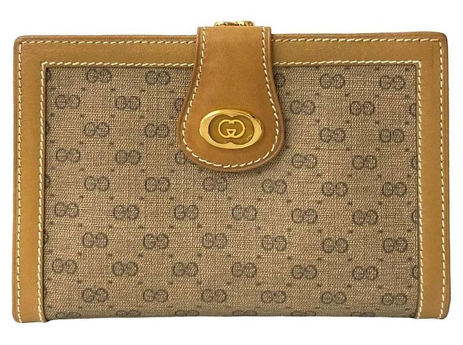 Gucci Micro GG Leder Bifold Geldbörse Braun - Ansicht 2