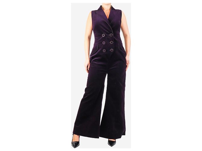 Zimmermann Mono de pana berenjena - talla UK 12 Púrpura - vista 3
