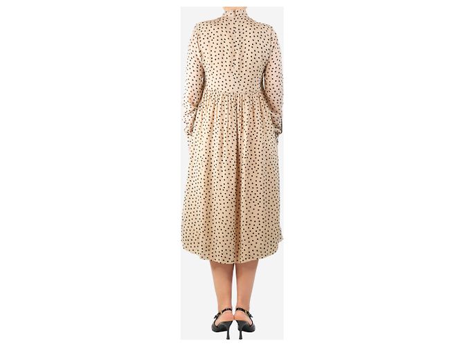Ganni Beige Pünktchen-Midikleid - Größe - Ansicht 2