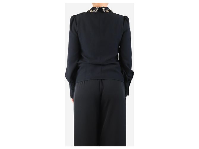 Red Valentino Schwarzes Diamantkragen-Top - Größe UK 8 - Ansicht 2