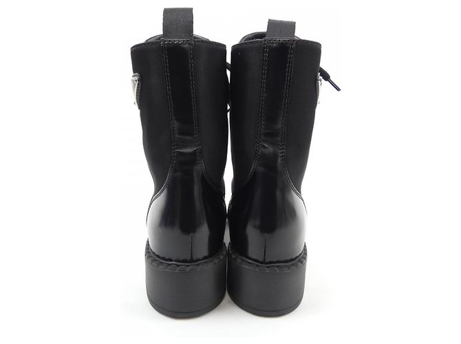 Prada 3LF7 gebürstete Lederstiefel Schwarz - Ansicht 5