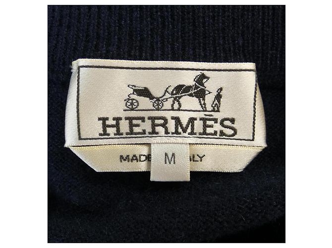 Hermès Tejido de cachemira Hermes Azul Azul marino - vista 4