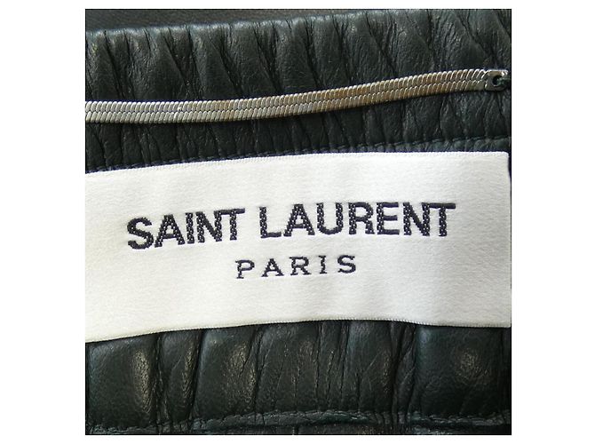 Yves Saint Laurent Pantalones de cuero Saint Laurent Verde - vista 4