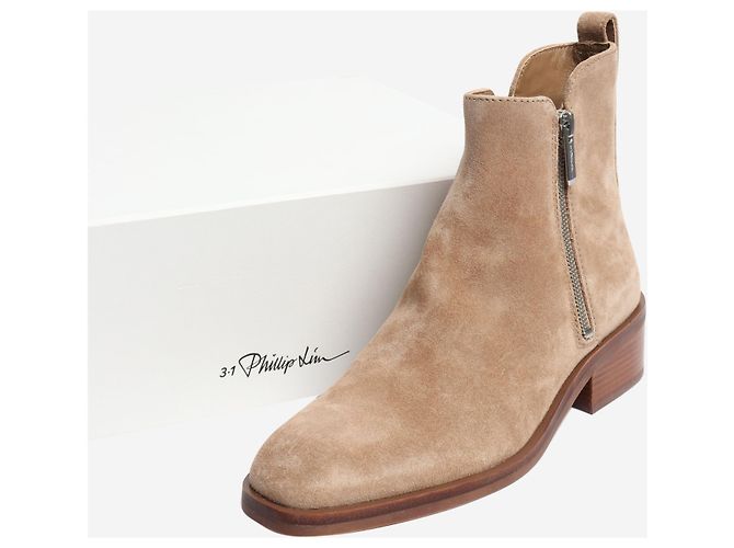 3.1 Phillip Lim Neutrale Wildleder-Stiefeletten - Größe EU 37 (UK 4) - Ansicht 7