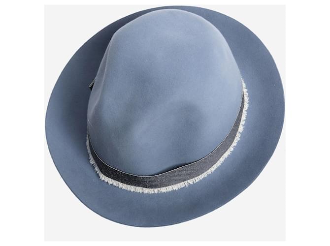 Loro Piana Cappello fedora blu - vista 2
