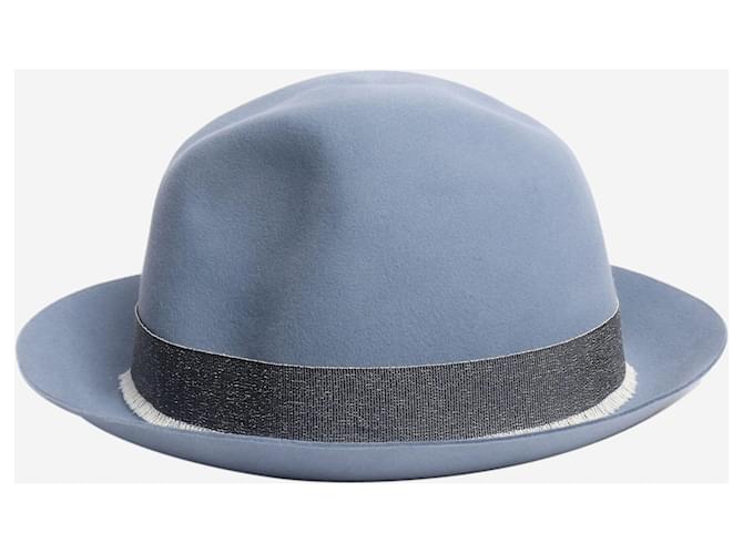 Loro Piana Cappello fedora blu - vista 3
