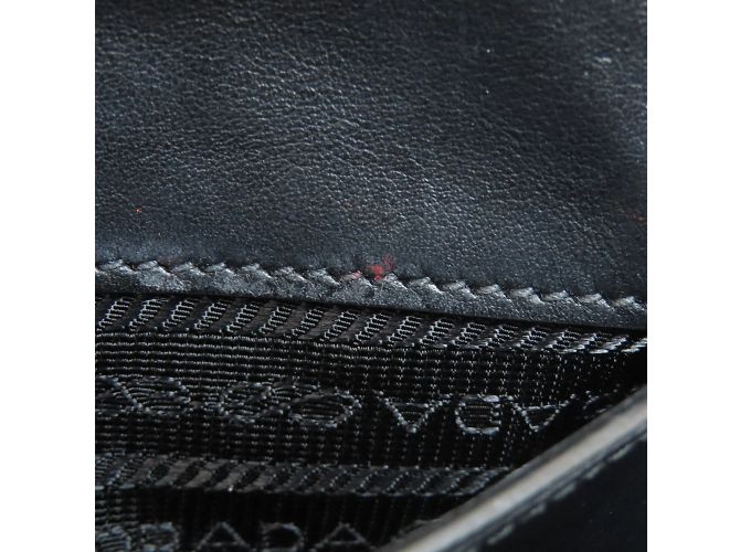Borsa a Spalla Banana Prada in Pelle di Vitello per Donne Nero - vista 11