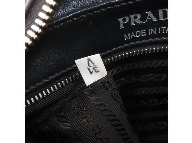 Borsa a Spalla Banana Prada in Pelle di Vitello per Donne Nero - vista 7