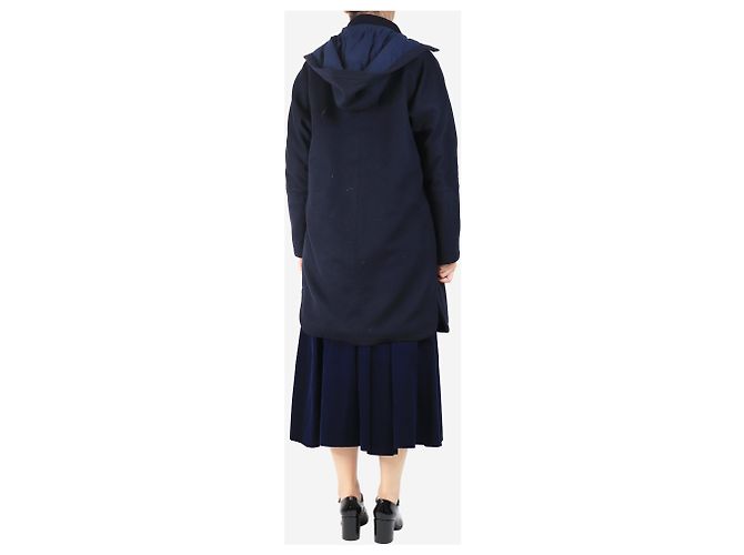 Autre Marque Navy Kapuzen-Dufflecoat - Größe UK 12 Marineblau - Ansicht 2