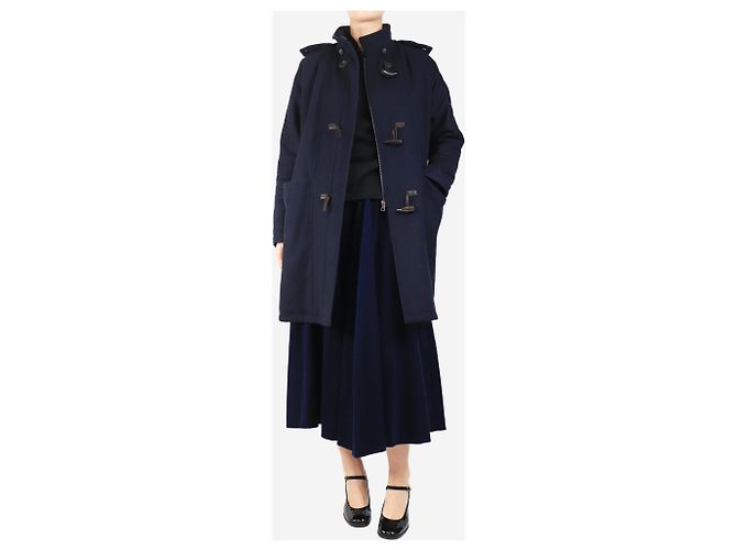 Autre Marque Navy Kapuzen-Dufflecoat - Größe UK 12 Marineblau - Ansicht 3