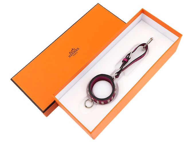 Charm per borsa Collier de Chien Anneaux Hermès Argento Porpora - vista 2