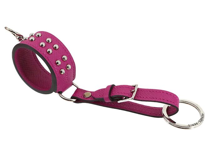 Charm per borsa Collier de Chien Anneaux Hermès Argento Porpora - vista 4