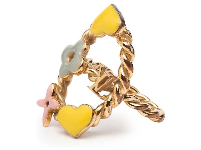 Louis Vuitton Gold Plated und Emaille Sweet Monogram Ring Golden - Ansicht 2