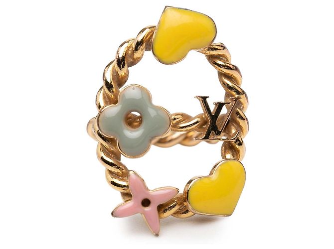 Louis Vuitton Gold Plated und Emaille Sweet Monogram Ring Golden - Ansicht 4