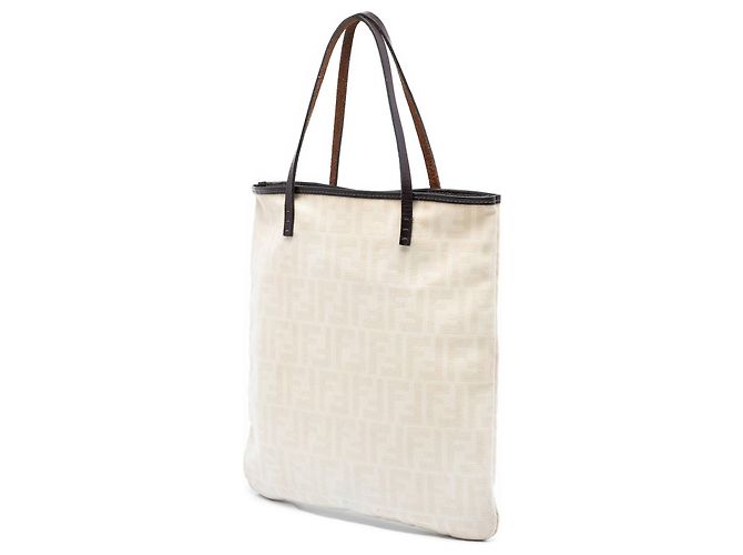 Tote en toile Zucca marron Fendi Beige - vue 2