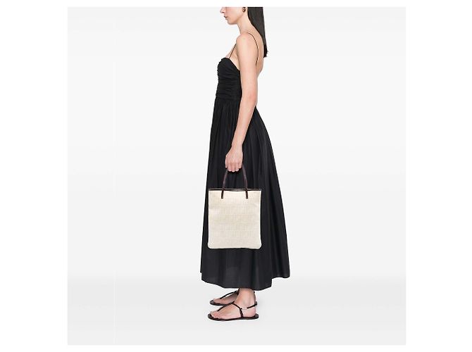 Tote en toile Zucca marron Fendi Beige - vue 7