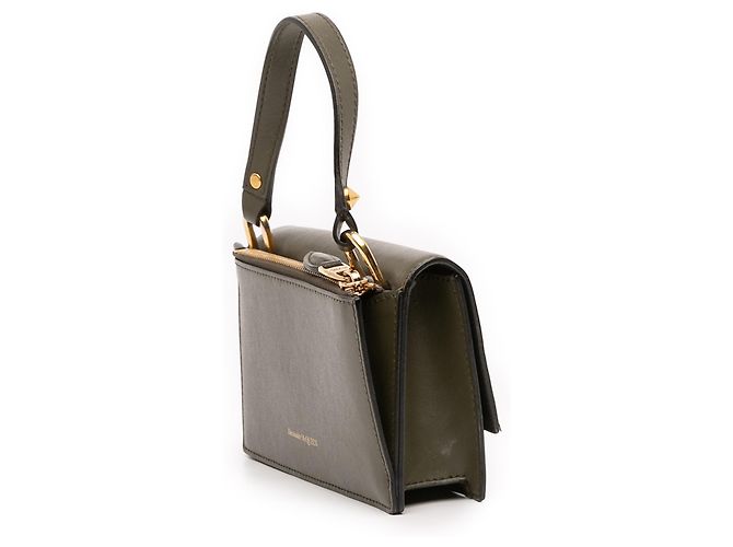 Borsa a mano mini in pelle verde con chiusura a teschio Alexander McQueen Verde oliva - vista 2
