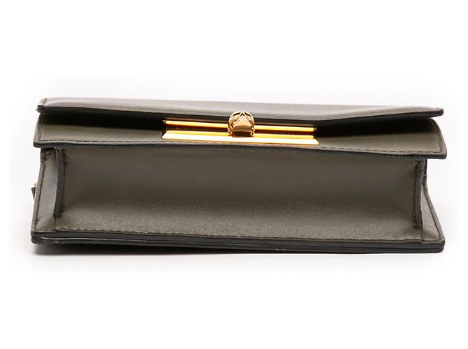 Borsa a mano mini in pelle verde con chiusura a teschio Alexander McQueen Verde oliva - vista 3
