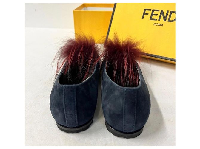 Fendi Wildleder Ballerinas für Mädchen Blau - Ansicht 4