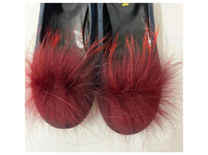 Fendi Wildleder Ballerinas für Mädchen Blau - Ansicht 5
