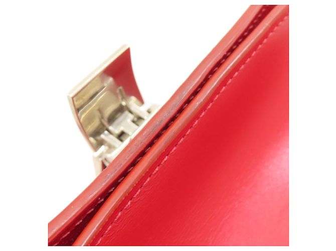 Céline Borsa a Spalla Celine Classic Box in Pelle di Vitello Rossa Rosso - vista 17