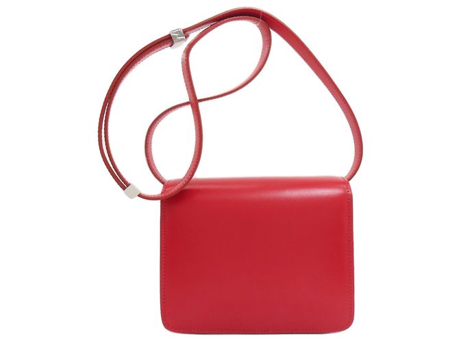 Céline Borsa a Spalla Celine Classic Box in Pelle di Vitello Rossa Rosso - vista 2
