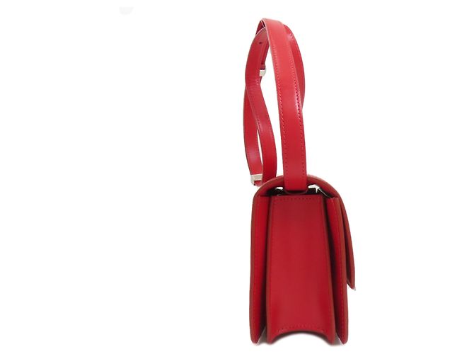 Céline Borsa a Spalla Celine Classic Box in Pelle di Vitello Rossa Rosso - vista 3