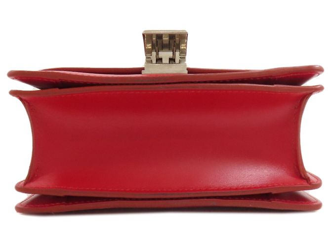 Céline Borsa a Spalla Celine Classic Box in Pelle di Vitello Rossa Rosso - vista 4