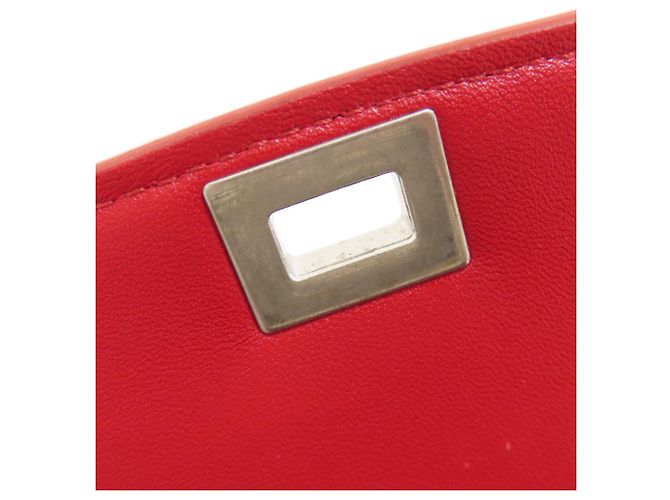 Céline Borsa a Spalla Celine Classic Box in Pelle di Vitello Rossa Rosso - vista 9