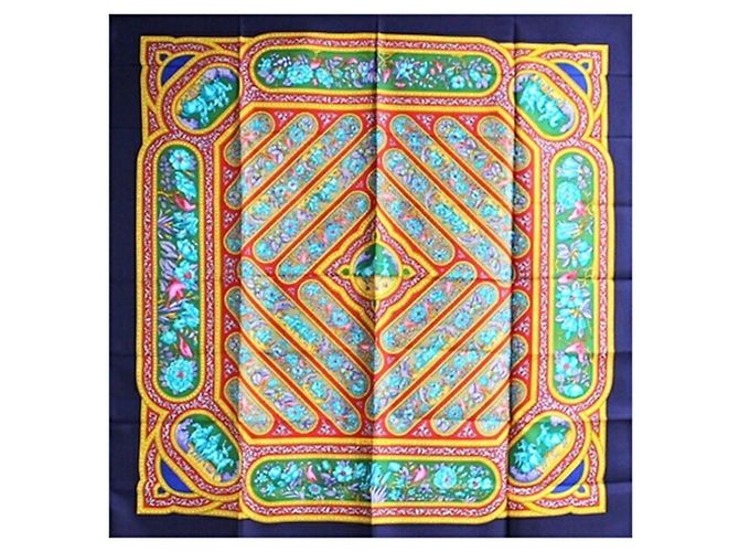 Foulard in seta Hermès - Kare 90 Multicolore Blu navy - vista 2