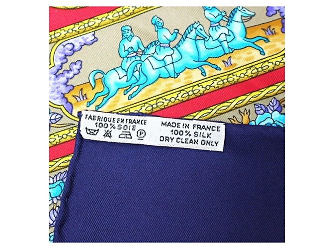 Foulard in seta Hermès - Kare 90 Multicolore Blu navy - vista 6
