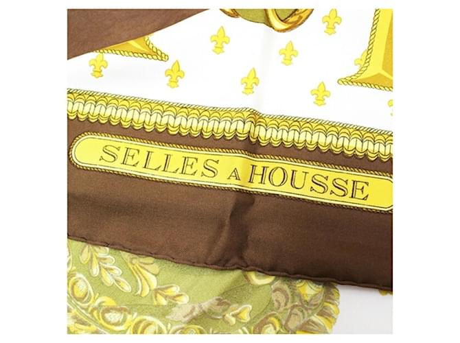Sciarpa Hermès Kare 90 Marrone Bianco - vista 5