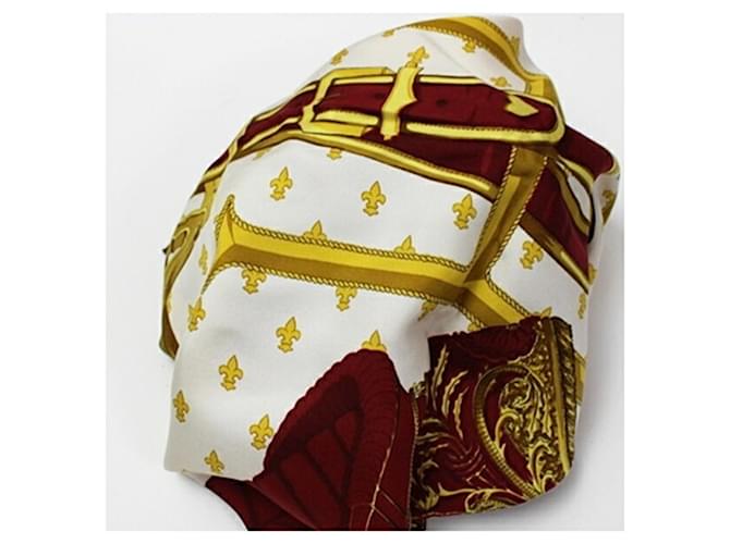 Sciarpa Hermès Kare 90 Marrone Bianco - vista 7
