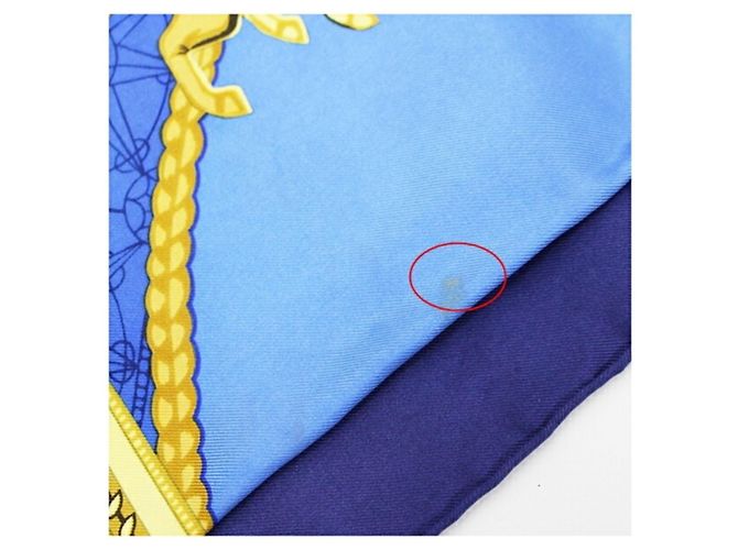 Sciarpa Hermès Carré 90 - Les Bissome di Venezia Blu Blu navy - vista 8