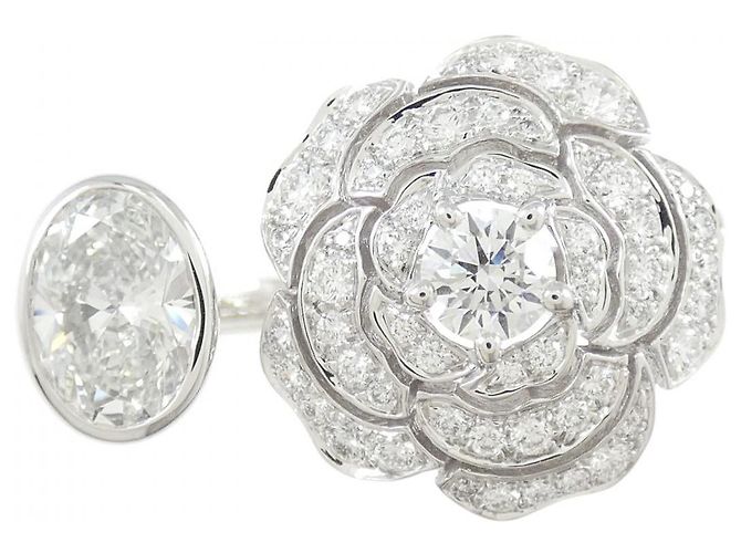 Timeless Chanel Camelia Au750 Diamantring Größe 11.5 Silber - Ansicht 2