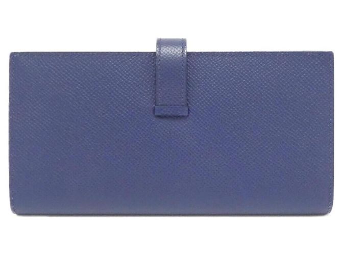 Cartera larga Hermès Béarn Soufflet en Epsom Azul - vista 2